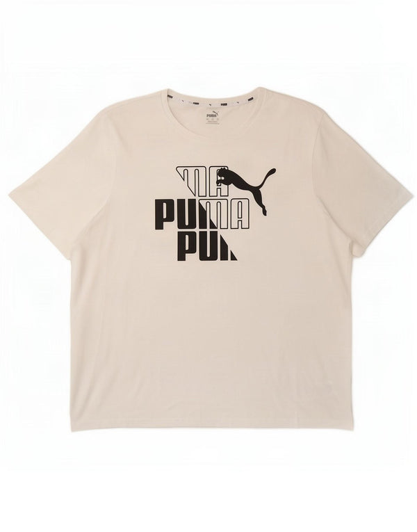 Camiseta masculina gráfica Puma Top 2XL algodão branco