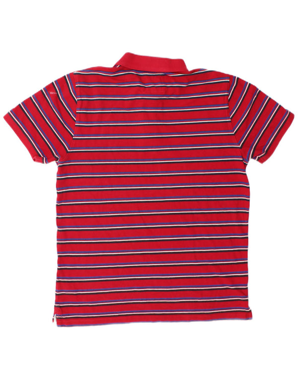 Camisa polo masculina Crew Clothing grande algodão listrado rosa