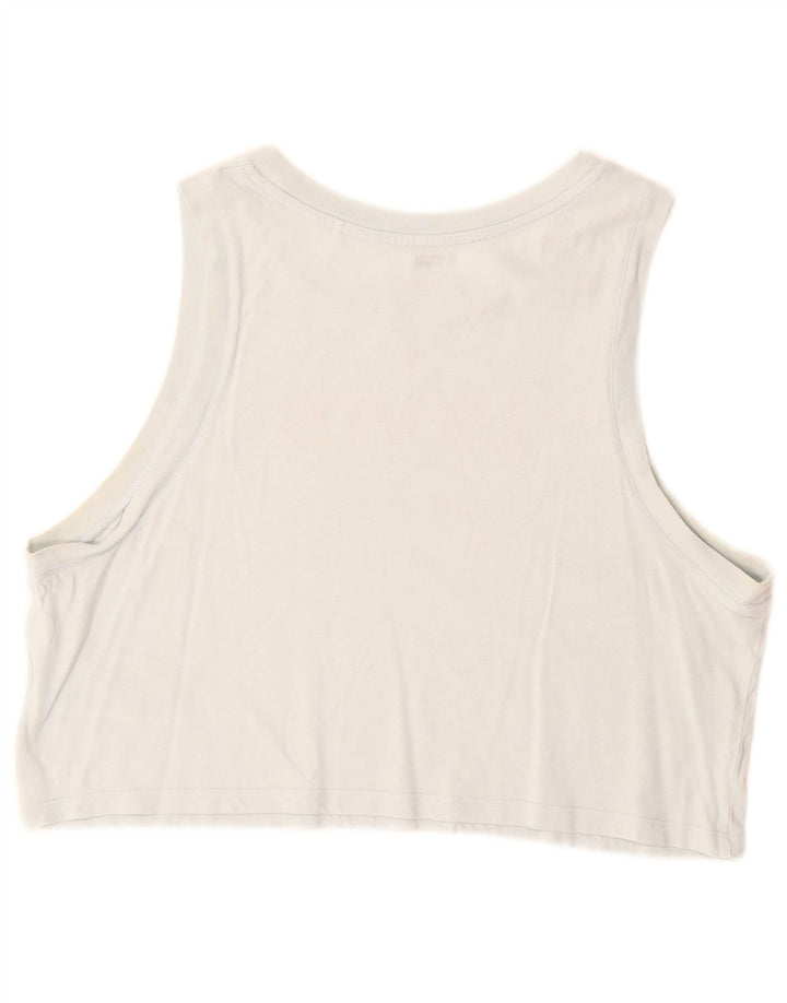 Colete feminino Levi's Crop Graphic Top UK 16 grande algodão azul