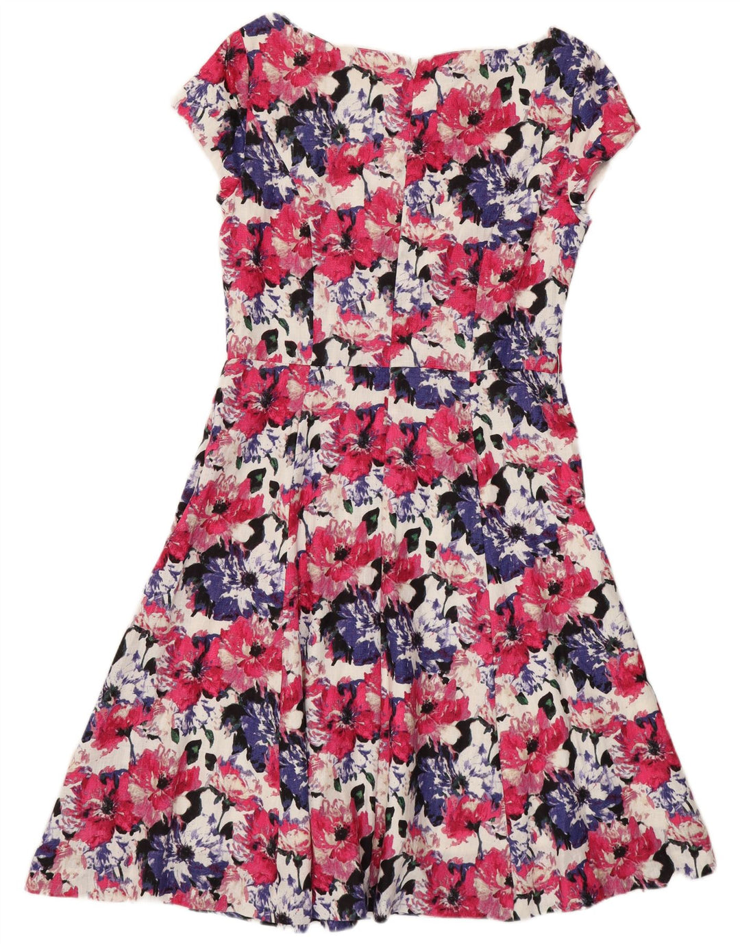 Vestido de chá regular feminino Laura Ashley Reino Unido 12 médio floral multicolorido