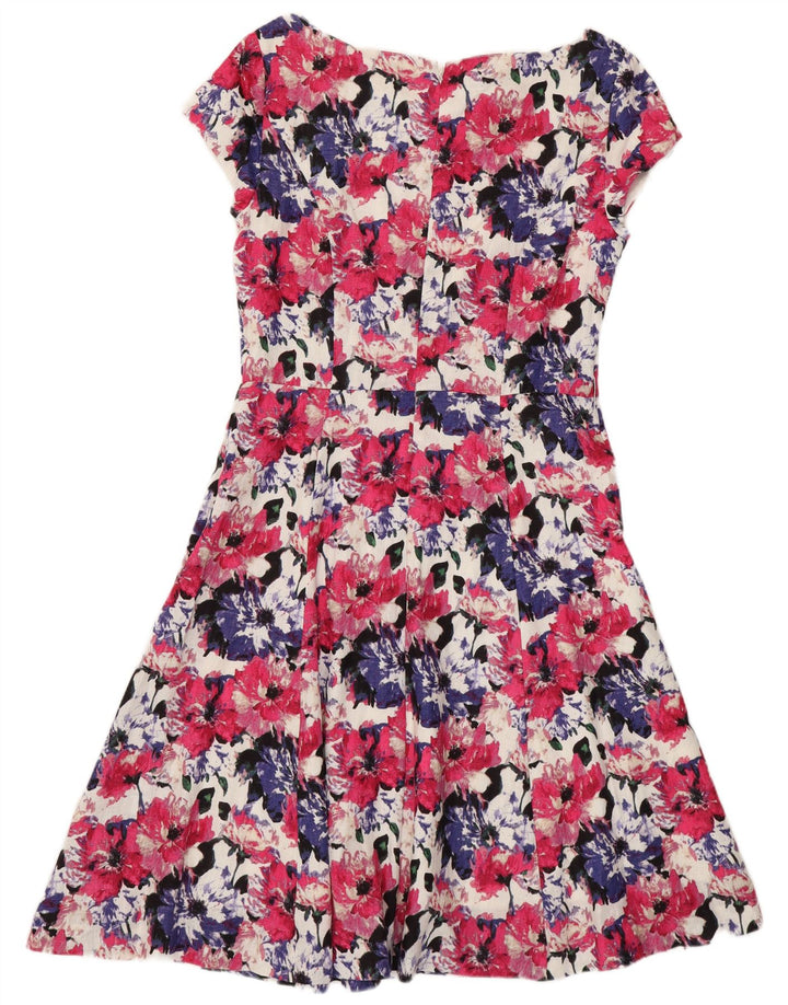 Vestido de chá regular feminino Laura Ashley Reino Unido 12 médio floral multicolorido