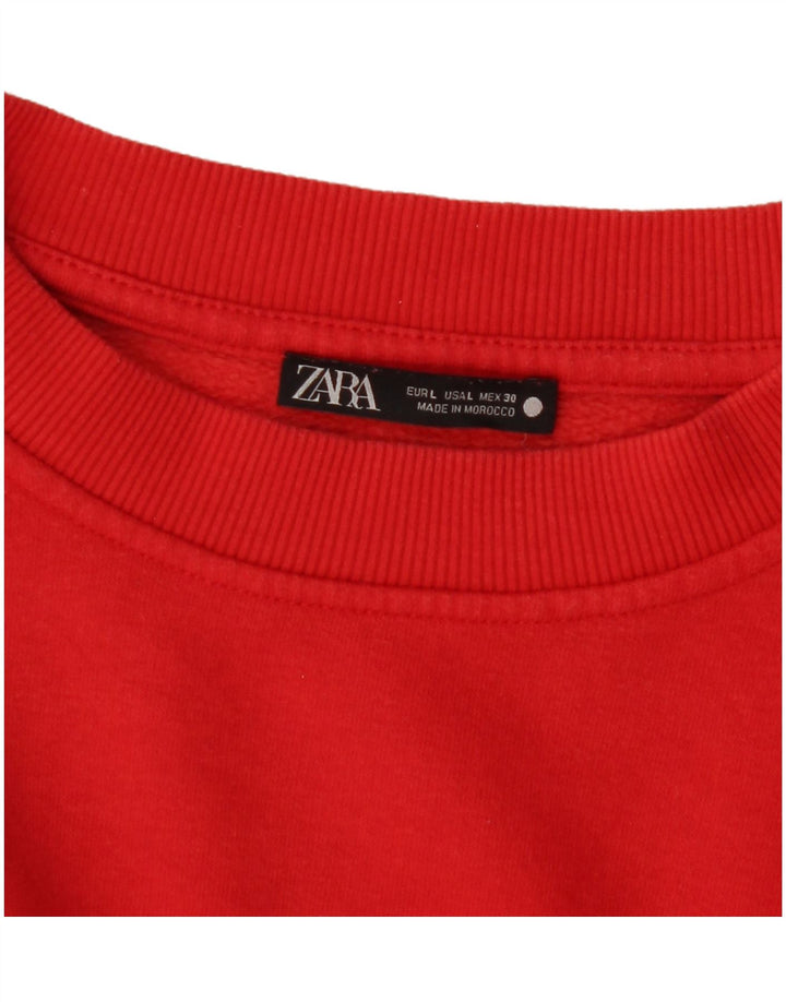 Zara moletom feminino jumper UK 16 grande vermelho