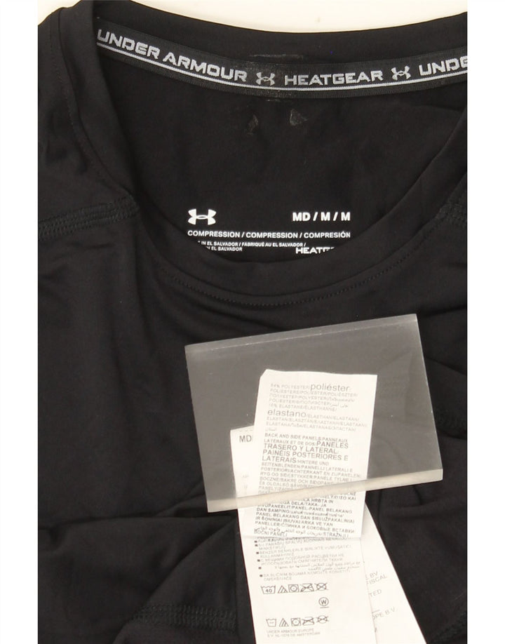 Under Armour Mens Heat Gear Top manga longa poliéster preto médio
