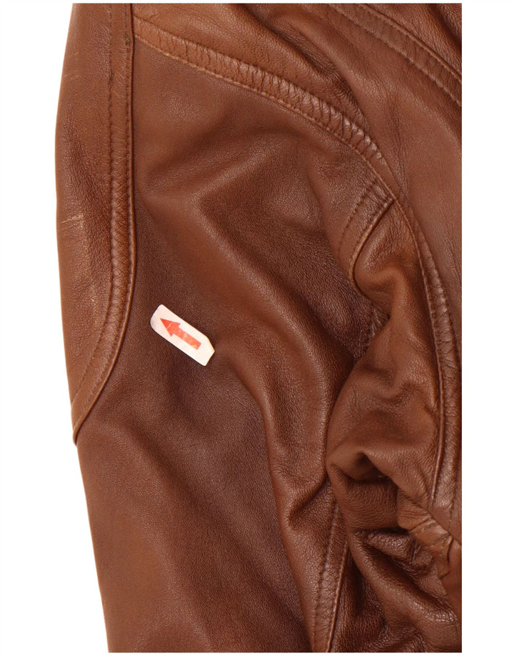 Jaqueta de couro masculina Kartel UK 40 grande couro marrom