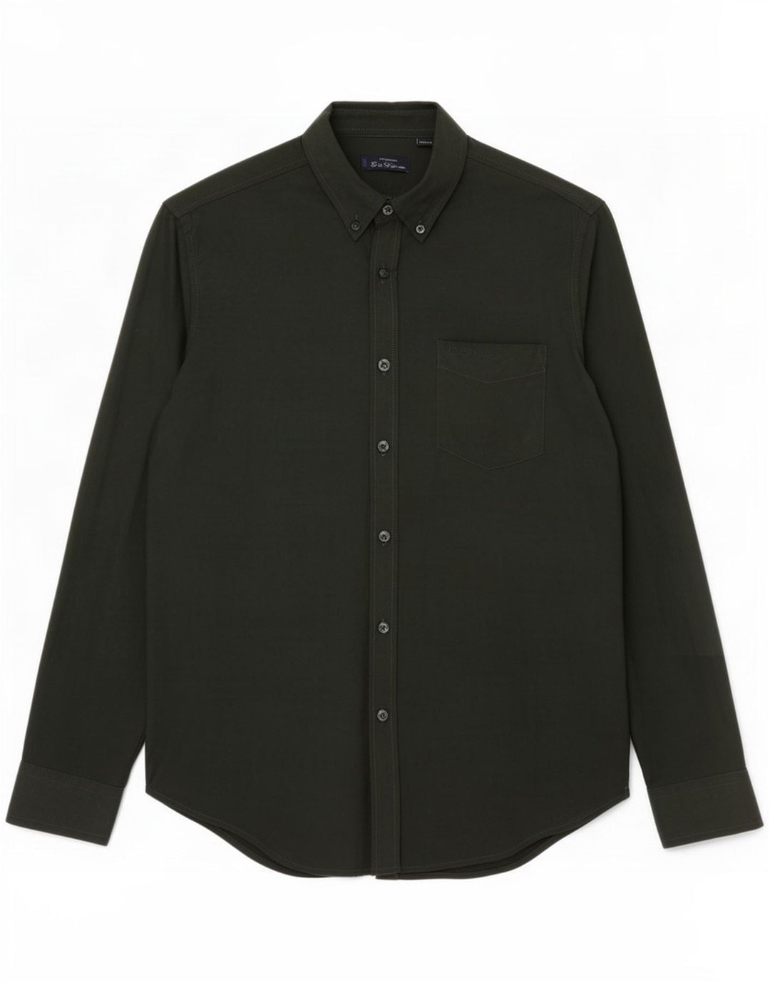 Camisa masculina Ben Sherman de algodão verde médio