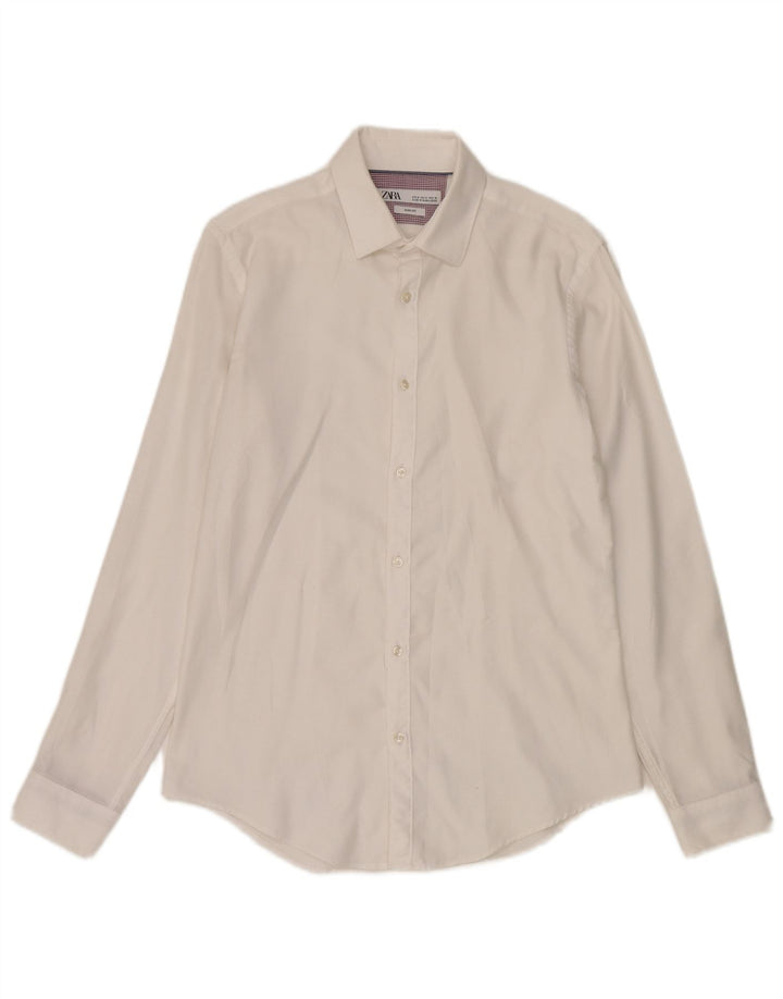 Camisa masculina Zara Slim Fit média branca
