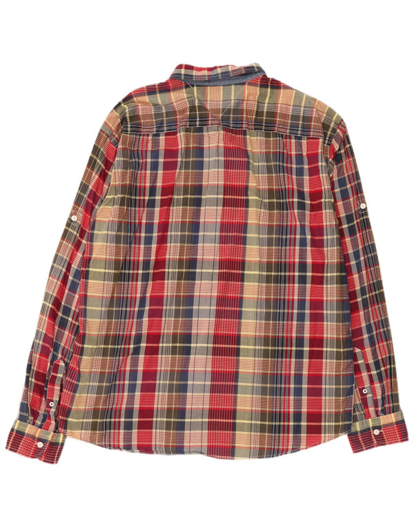 Tommy Hilfiger Camisa masculina de flanela vintage fit XL algodão xadrez multicolorido