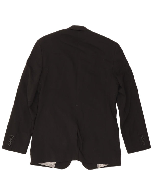 Jaqueta blazer masculina de 2 botões Ted Baker Reino Unido 38 lã preta média