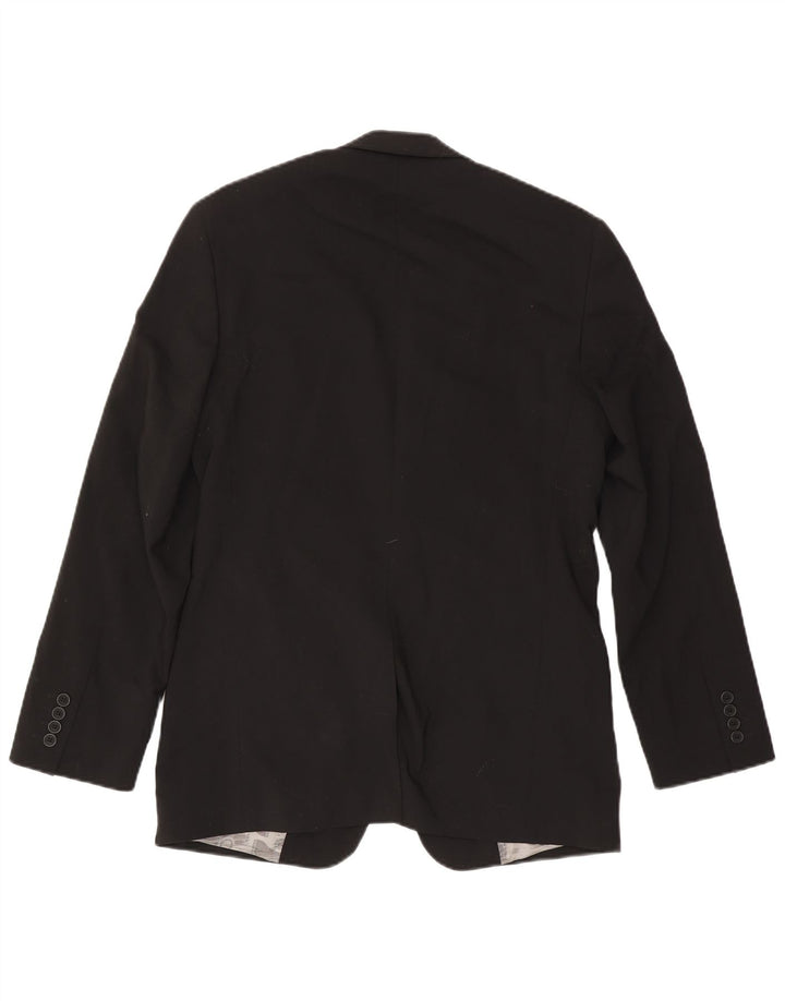 Jaqueta blazer masculina de 2 botões Ted Baker Reino Unido 38 lã preta média