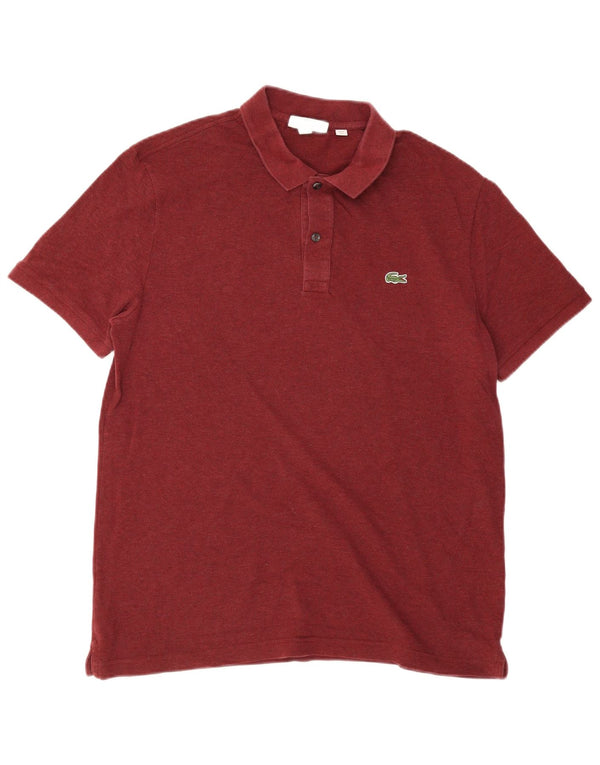 Lacoste Mens Slim Fit Polo Shirt Size 6 XL Maroon Cotton