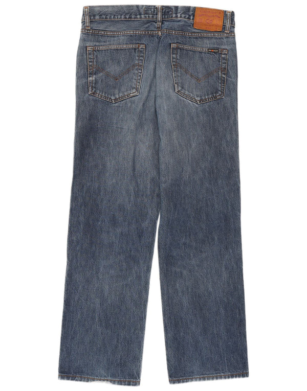 Energie Mens Straight Jeans W36 L31 Azul Algodão