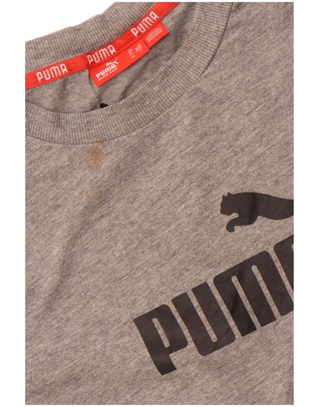 Camiseta masculina PUMA com estampa gráfica grande algodão cinza