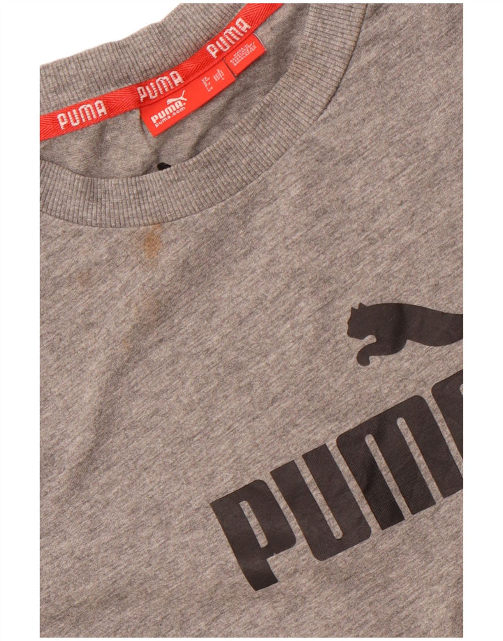 Camiseta masculina PUMA com estampa gráfica grande algodão cinza