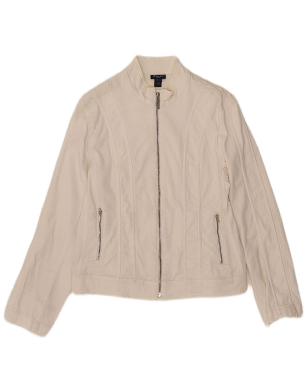 Jaqueta bomber feminina Gant UK 12 algodão branco médio