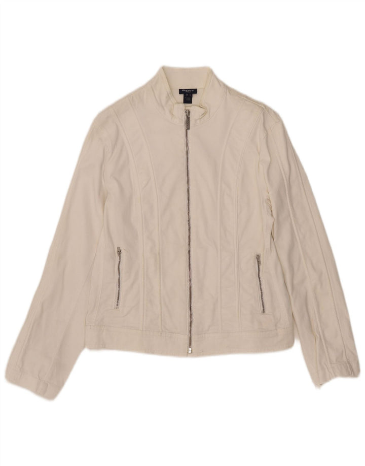 Jaqueta bomber feminina Gant UK 12 algodão branco médio