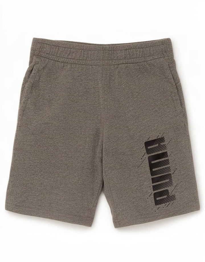 Shorts esportivos gráficos Puma Boys 9-10 anos algodão cinza