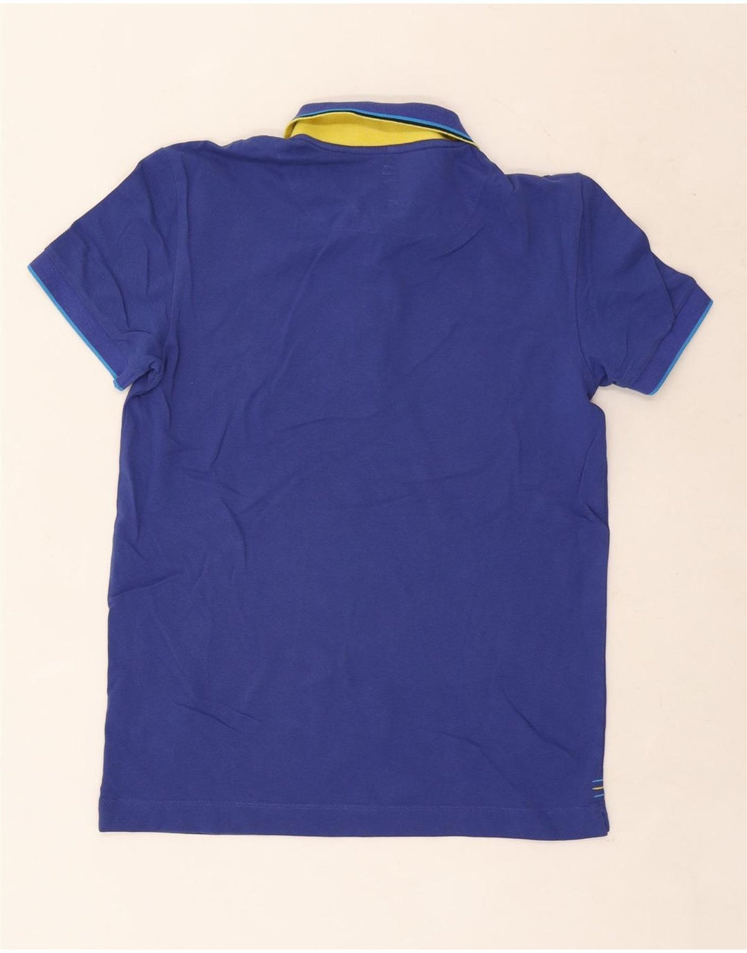 Camisa polo masculina Gas pequena listrada azul de algodão