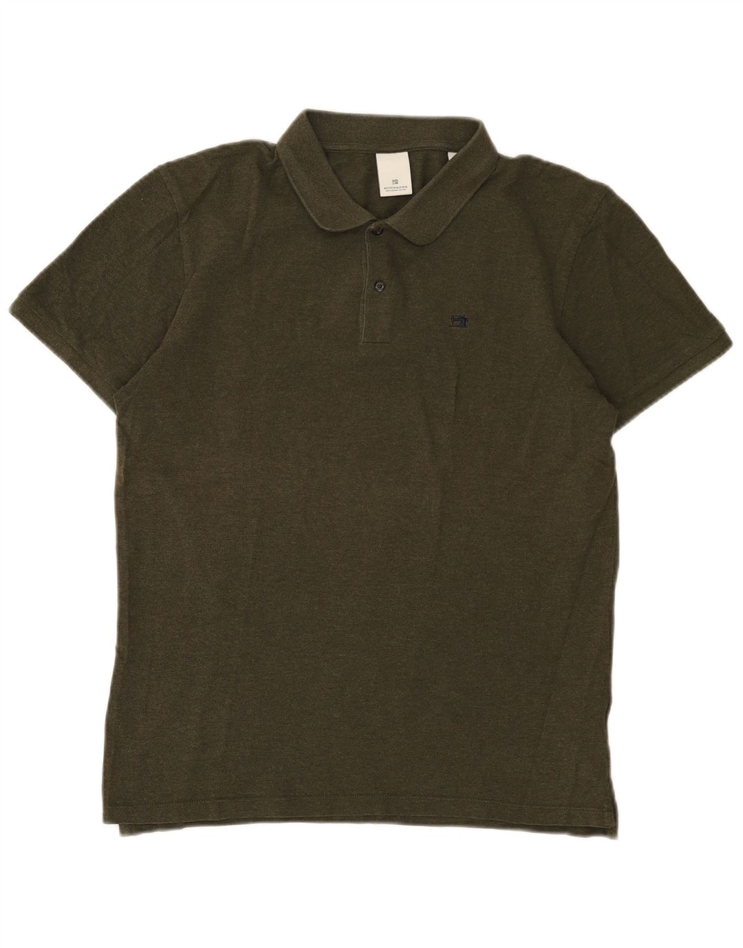 Camisa polo masculina Scotch & Soda de algodão cáqui médio