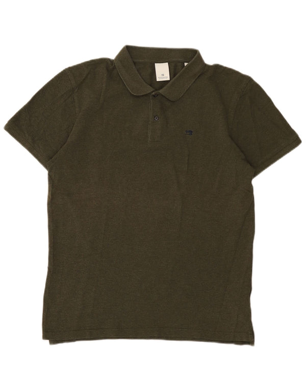 Camisa polo masculina Scotch & Soda de algodão cáqui médio