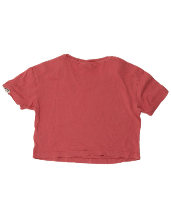 Camiseta Adidas Feminina Crop Graphic Top UK 6 XS Rosa Colourblock Algodão