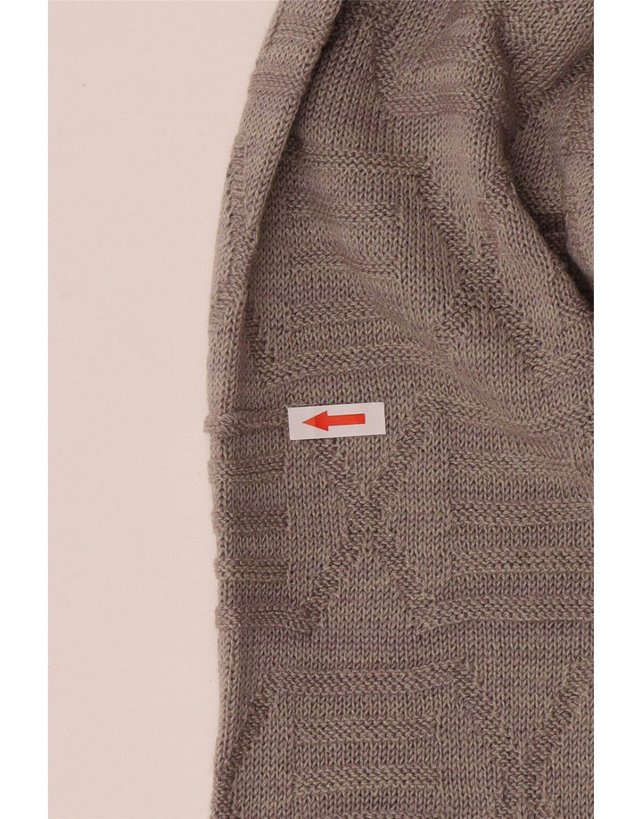 Suéter vintage masculino com gola redonda cinza médio