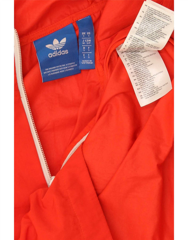 Adidas masculino pulôver com capuz jaqueta de chuva Reino Unido 36 pequeno laranja poliéster