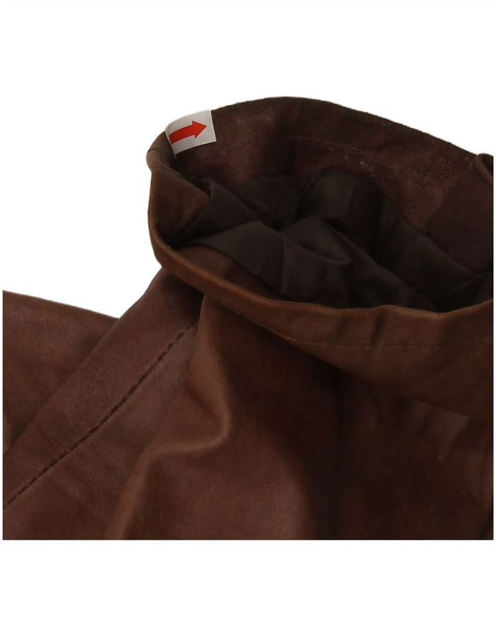 Jaqueta masculina de couro bomber MASTERPELLE Reino Unido 40 grande couro marrom