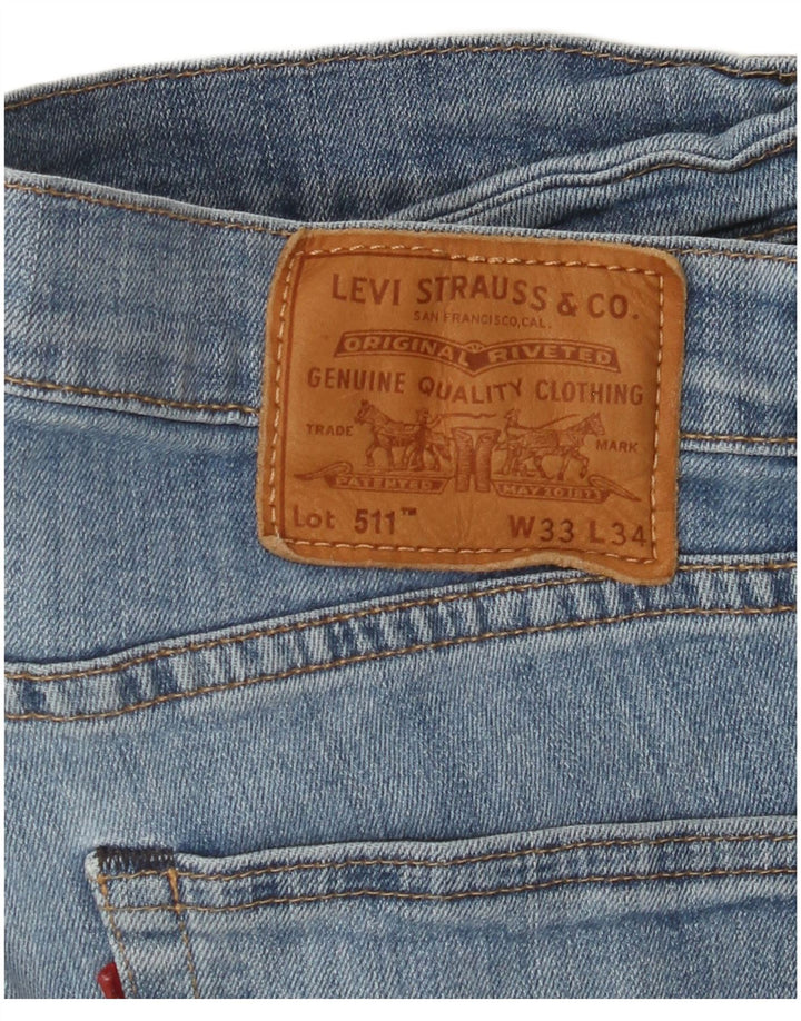LEVI'S Masculino 511 Slim Jeans W33 L34 Azul Algodão