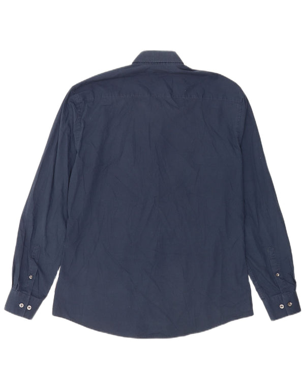 Camisa masculina French Connection grande algodão azul marinho