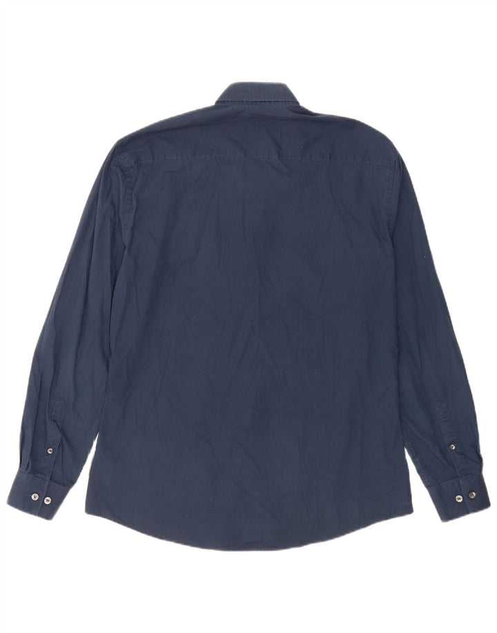 Camisa masculina French Connection grande algodão azul marinho