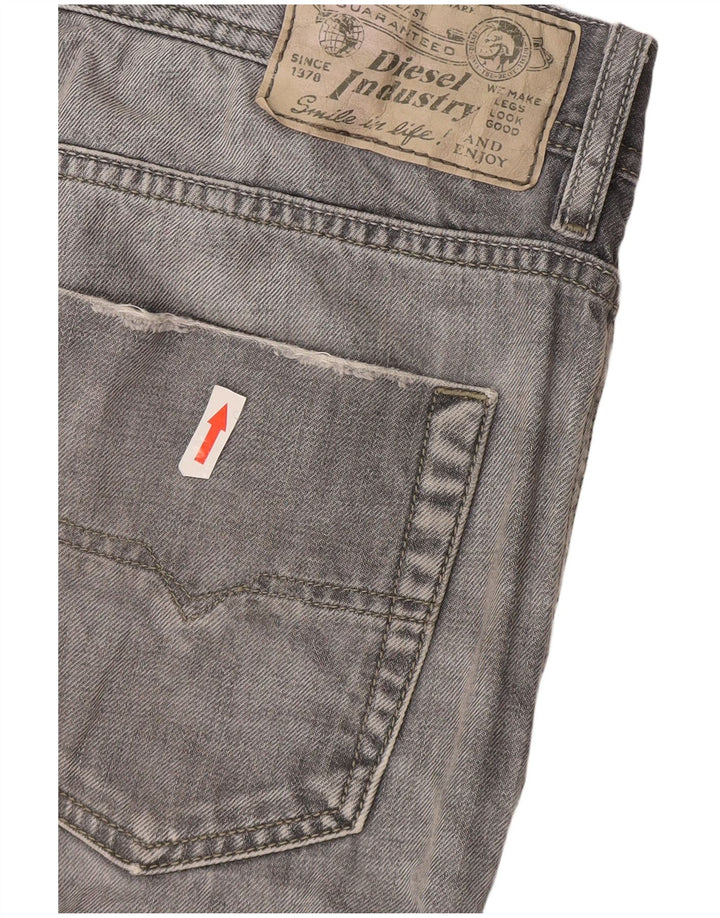 Diesel Mens Kakee Carrot Slim Jeans W32 L30 Cinza Algodão