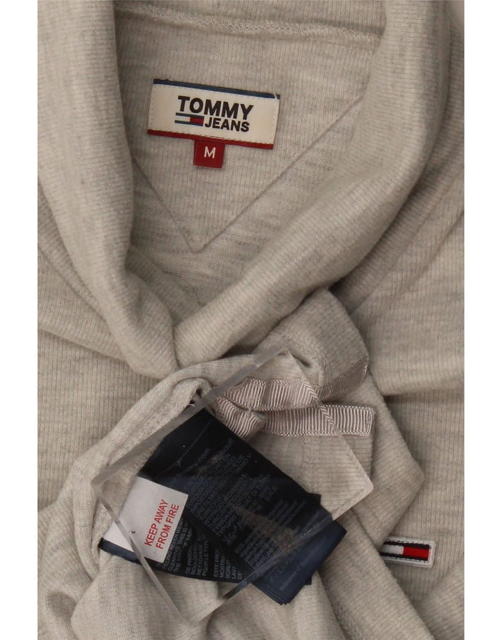 Suéter feminino Tommy Hilfiger com gola redonda e algodão cinza médio