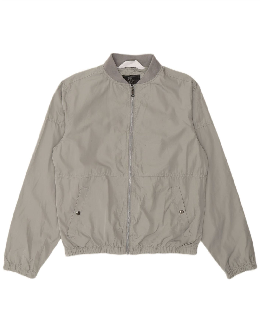 Jaqueta bomber masculina Marks & Spencer Reino Unido 38 poliéster cinza médio