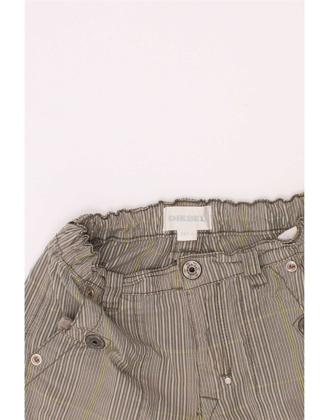 Shorts cargo diesel masculino 3-4 anos W22 algodão listrado cinza