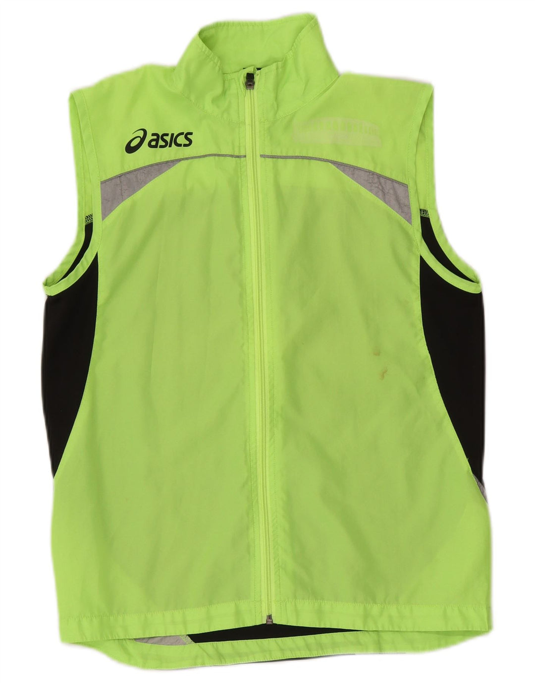 Asics Jaqueta masculina sem mangas com top de treino pequeno verde Colourblock