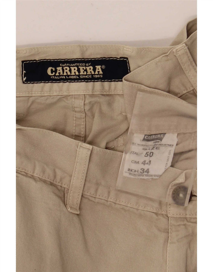 Carrera Mens Cargo Shorts IT 50 Grande W34 Algodão Bege