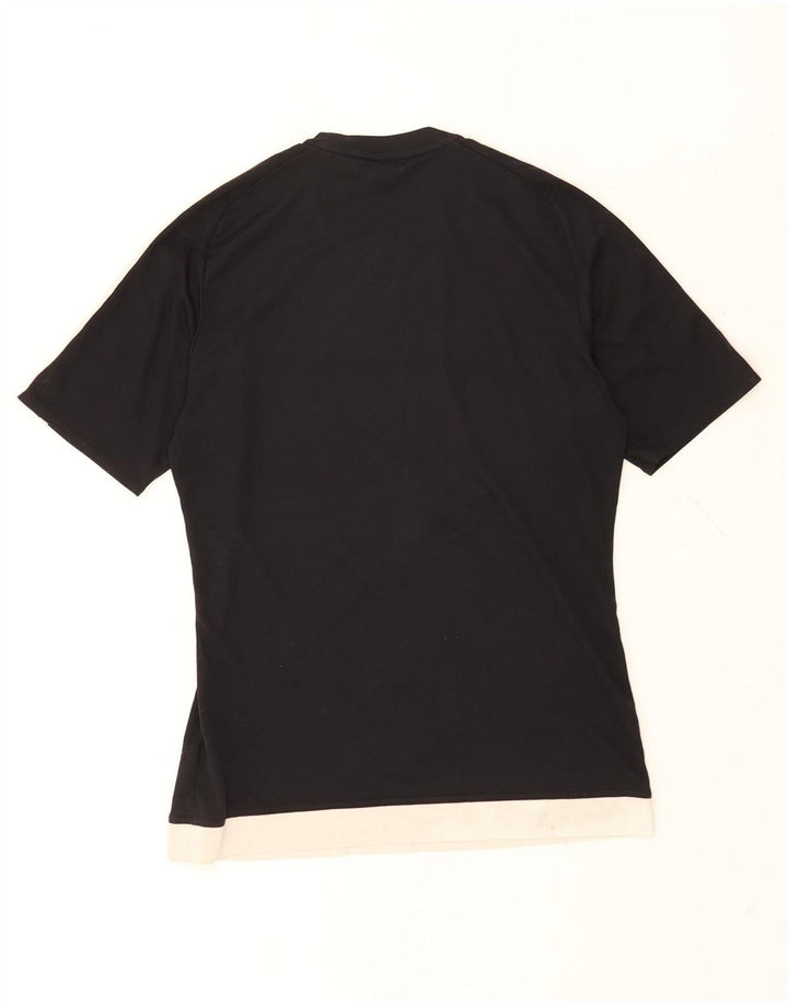 ADIDAS Mens Climalite Camiseta Top Pequeno Preto Colourblock Poliéster