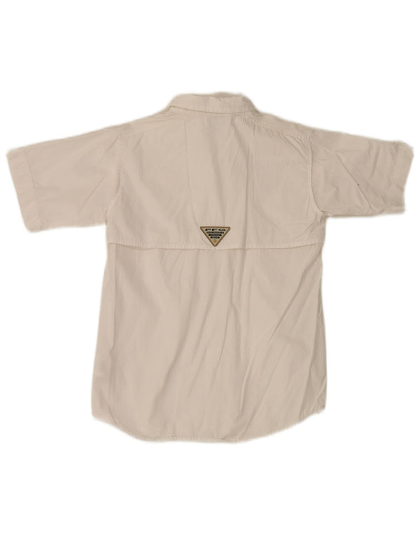 Camisa de manga curta Columbia Boys 6-7 anos algodão branco
