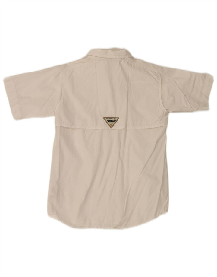 Camisa de manga curta Columbia Boys 6-7 anos algodão branco