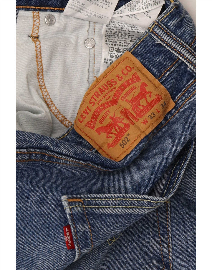 Levi's Masculino 502 Tapered Jeans W33 L28 Azul Algodão