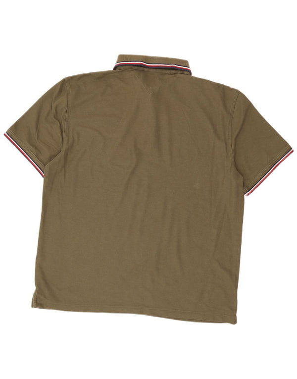 Camisa polo masculina Tommy Hilfiger Regular Fit 2XL algodão cáqui