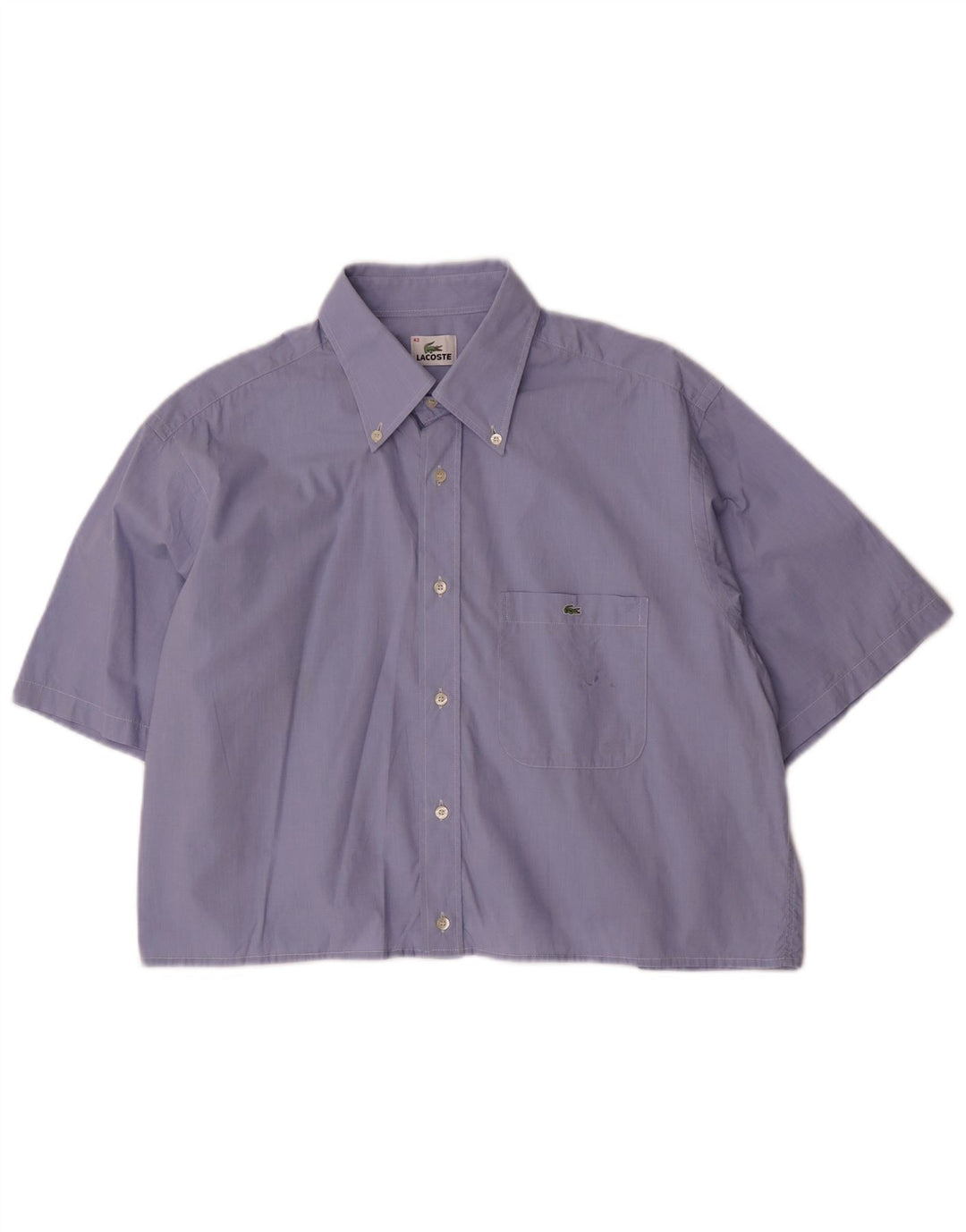 Camisa feminina LACOSTE cropped manga curta tamanho 43 grande azul