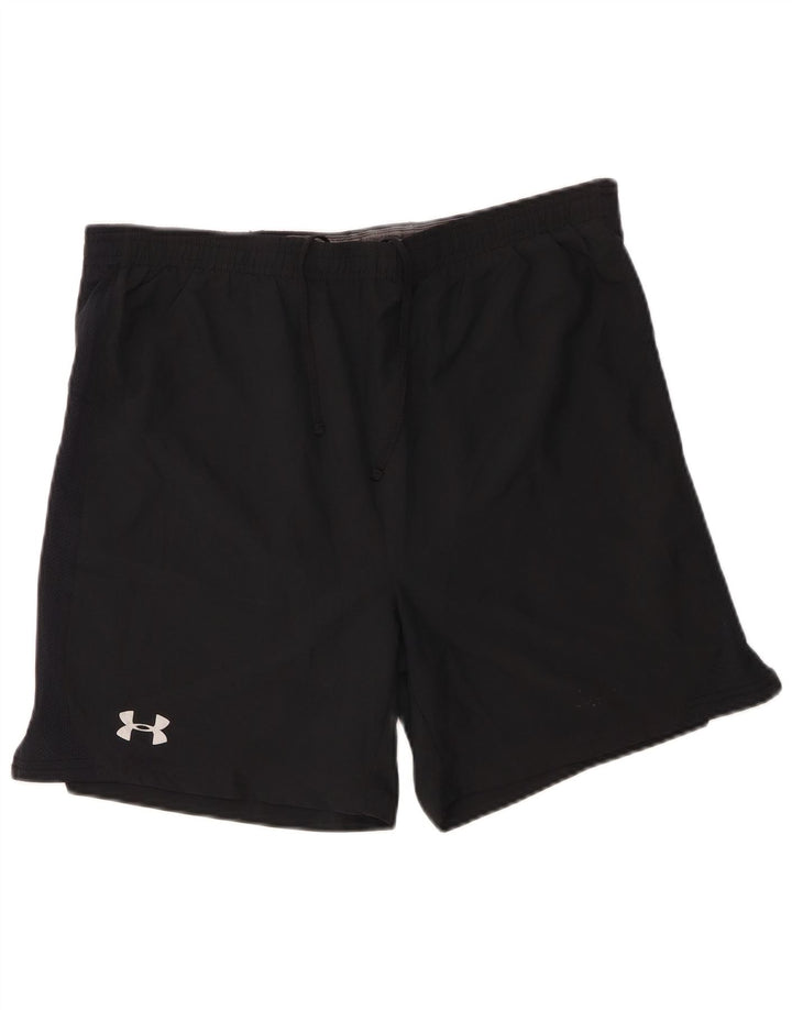 Shorts esportivos masculinos Under Armour Heat Gear Regular Fit médio preto