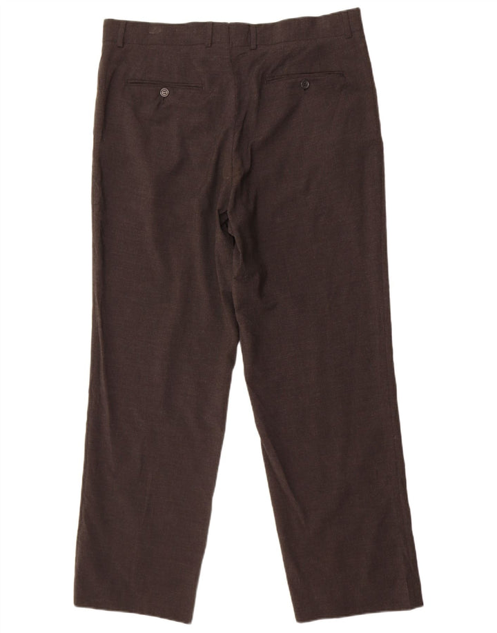 Calça masculina Zara Straight Suit EU 46 XL W36 L29 Cinza Poliéster