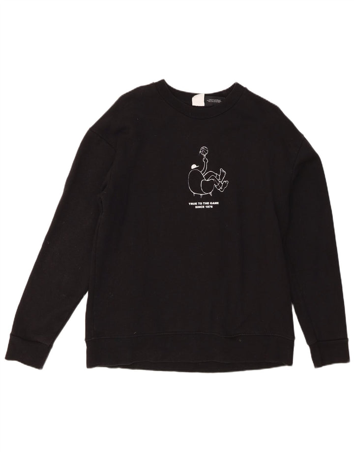 Zara moletom gráfico masculino jumper grande algodão preto