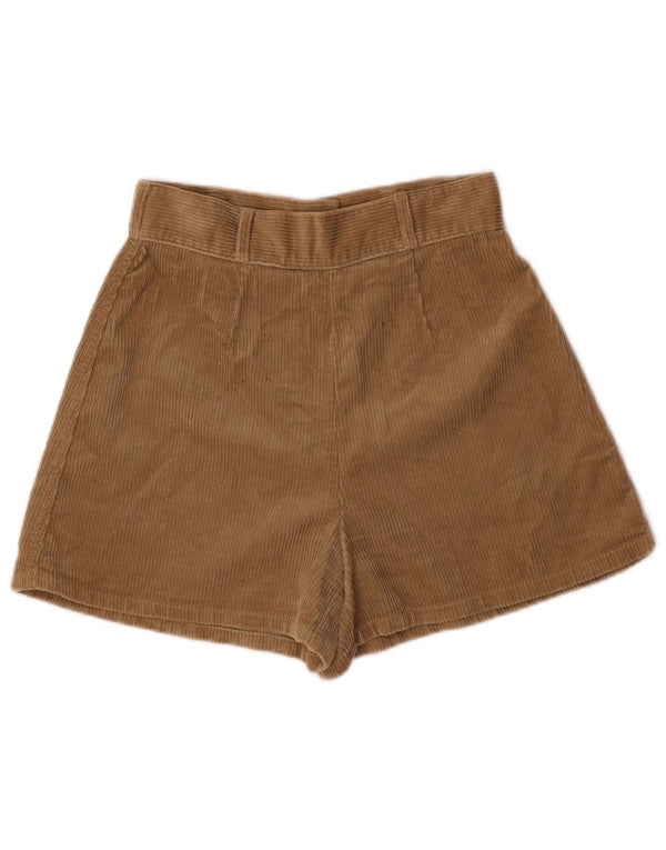 Shorts de veludo feminino Sisley W28 médio marrom algodão