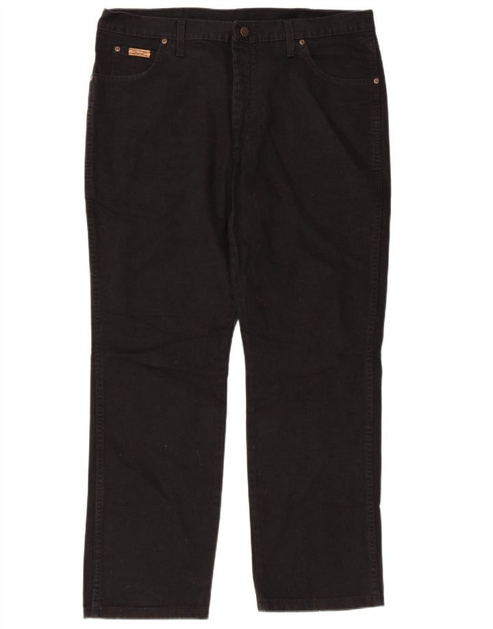 WRANGLER Masculino Texas Straight Jeans W40 L30 Algodão Preto