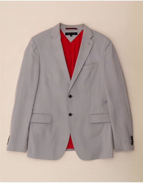 Tommy Hilfiger Jaqueta blazer masculina de 2 botões IT 50 listra cinza grande