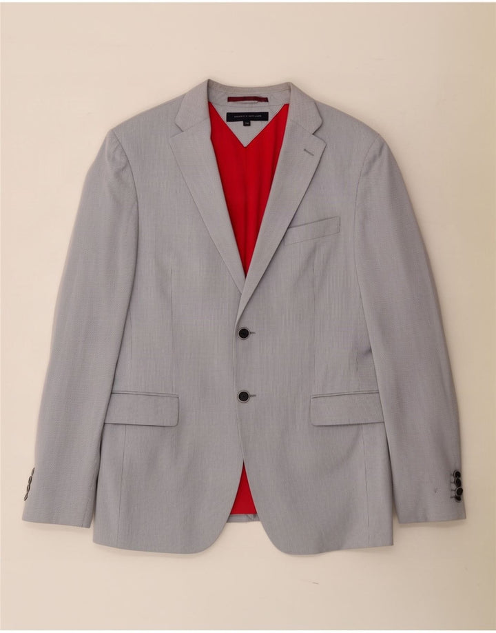 Tommy Hilfiger Jaqueta blazer masculina de 2 botões IT 50 listra cinza grande