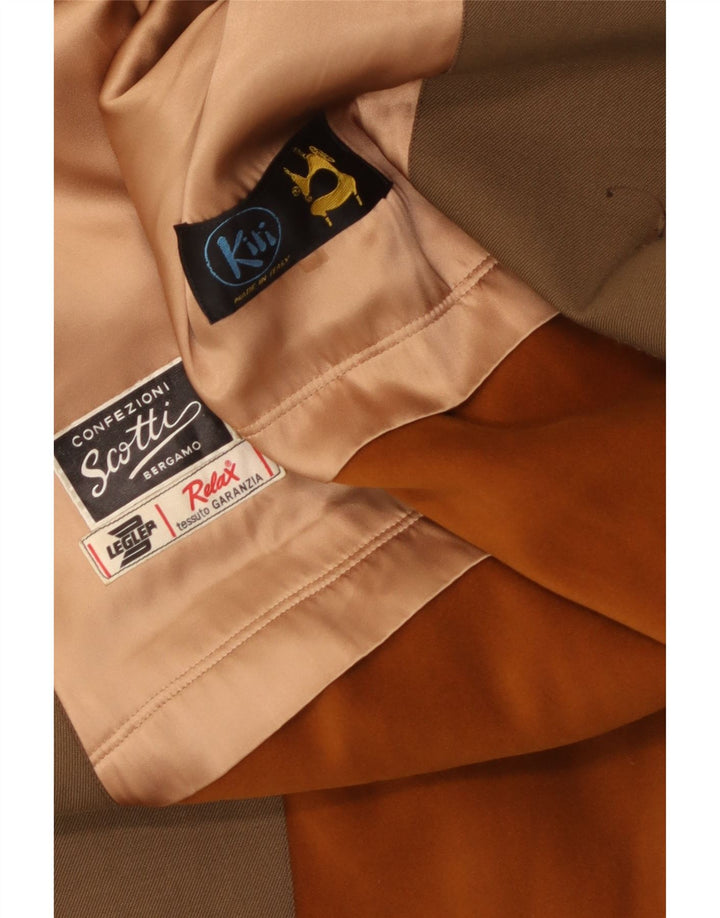 Sobretudo masculino vintage UK 38 médio cáqui